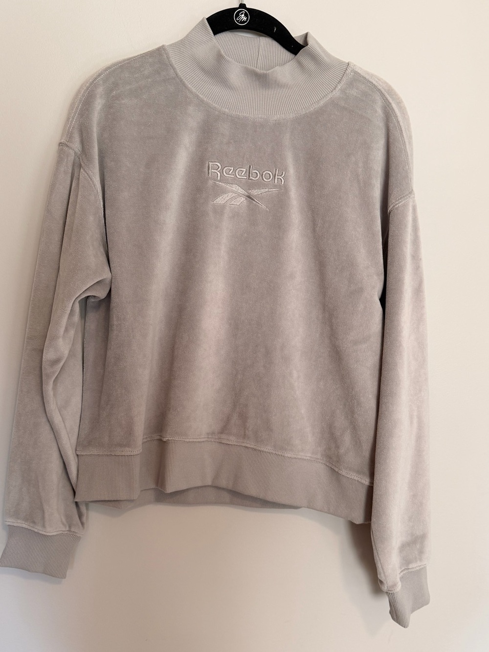 Reebok Women's Relaxed Fit Mock Neck Top Gray Size Small